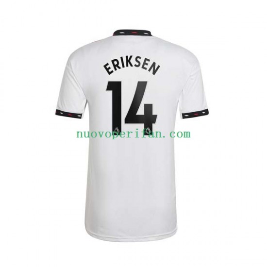 Maglie da Calcio Manchester United Christian Eriksen 14 Uomo Trasferta Tenuta 2022-2023 Maniche Corte