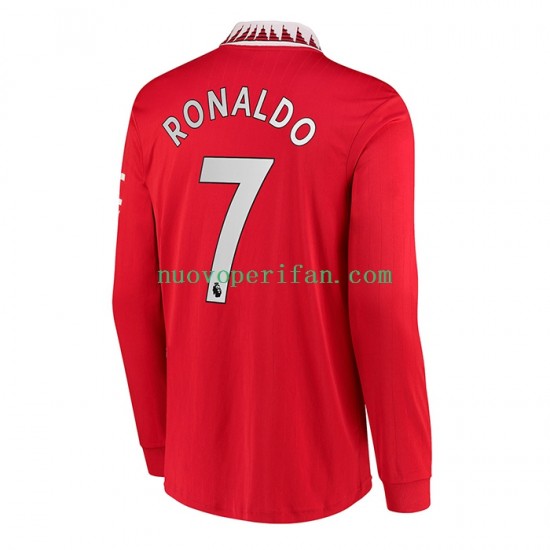Maglie da Calcio Manchester United Cristiano Ronaldo 7 Uomo Prima Tenuta 2022-2023 Maniche Lunghe
