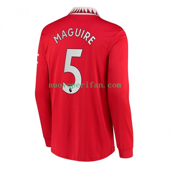 Maglie da Calcio Manchester United Harry Maguire 5 Uomo Prima Tenuta 2022-2023 Maniche Lunghe