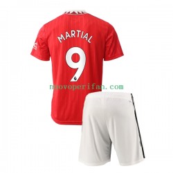 Maglie da Calcio Manchester United Martial 9 Bambino Prima Tenuta 2022-2023 Maniche Corte