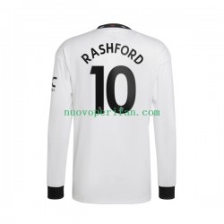 Maglie da Calcio Manchester United Rashford 10 Uomo Trasferta Tenuta 2022-2023 Maniche Lunghe
