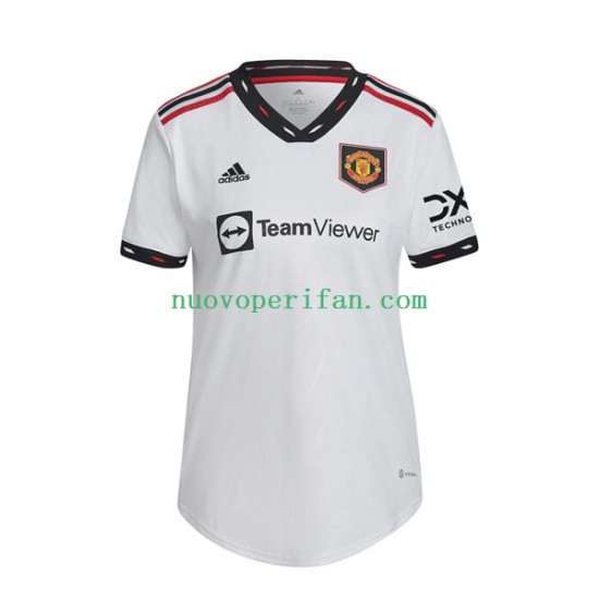 Maglie da Calcio Manchester United Donna Trasferta Tenuta 2022-2023 Maniche Corte