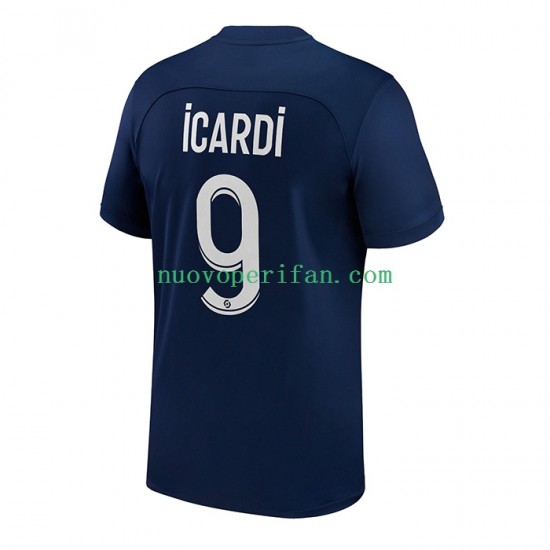 Maglie da Calcio Paris Saint-Germain Icardi 9 Uomo Prima Tenuta 2022-2023 Maniche Corte