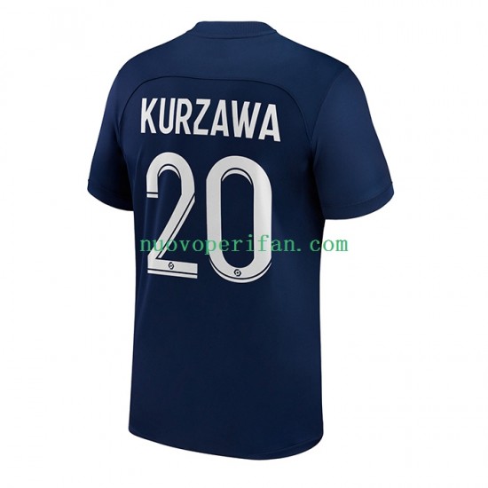 Maglie da Calcio Paris Saint-Germain Kurzawa 20 Uomo Prima Tenuta 2022-2023 Maniche Corte