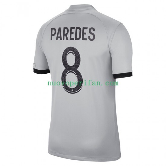 Maglie da Calcio Paris Saint-Germain Leandro Paredes 8 Uomo Trasferta Tenuta 2022-2023 Maniche Corte