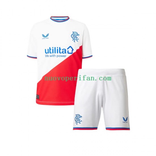 Maglie da Calcio Rangers Bambino Trasferta Tenuta 2022-2023 Maniche Corte
