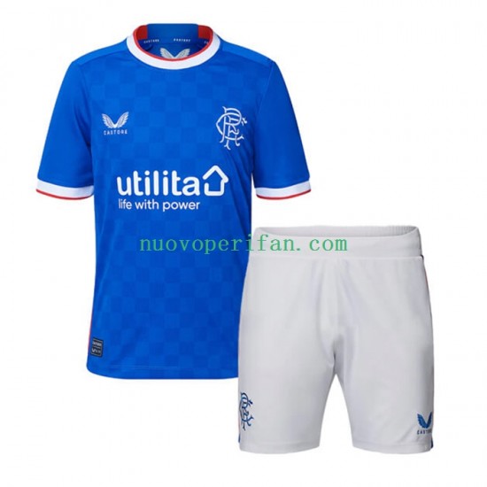 Maglie da Calcio Rangers Bambino Prima Tenuta 2022-2023 Maniche Corte