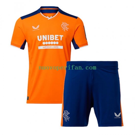 Maglie da Calcio Rangers Bambino Alternativa Tenuta 2022-2023 Maniche Corte