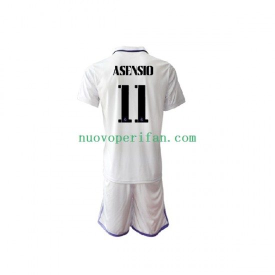 Maglie da Calcio Real Madrid Marco Asensio 11 Bambino Prima Tenuta 2022-2023 Maniche Corte