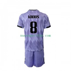 Maglie da Calcio Real Madrid Toni Kroos 8 Bambino Trasferta Tenuta 2022-2023 Maniche Corte