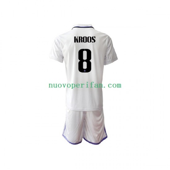 Maglie da Calcio Real Madrid Toni Kroos 8 Bambino Prima Tenuta 2022-2023 Maniche Corte