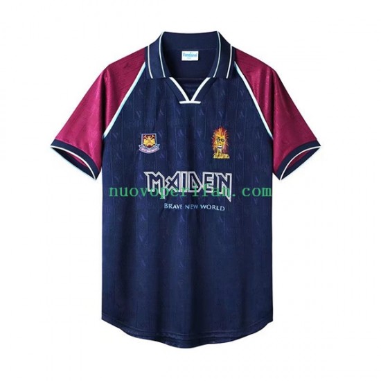 Maglie da Calcio West Ham United Iron Maiden Retro Uomo Prima Tenuta 1999 Maniche Corte