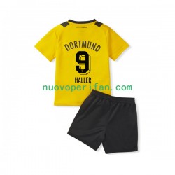 Maglie da Calcio Borussia Dortmund Sebastien Haller 9 Bambino Prima Tenuta 2022-2023 Maniche Corte