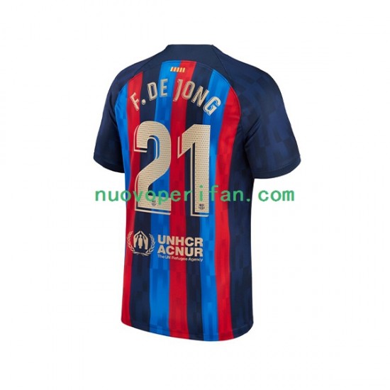 Maglie da Calcio FC Barcelona Frenkie de Jong 21 Uomo Prima Tenuta 2022-2023 Maniche Corte