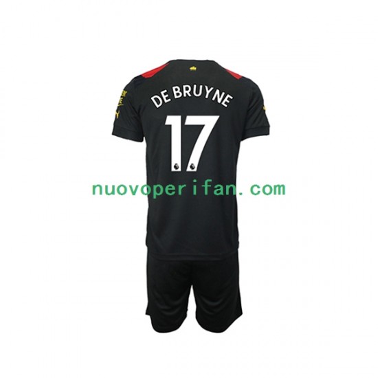 Maglie da Calcio Manchester City De Bruyne 17 Bambino Trasferta Tenuta 2022-2023 Maniche Corte
