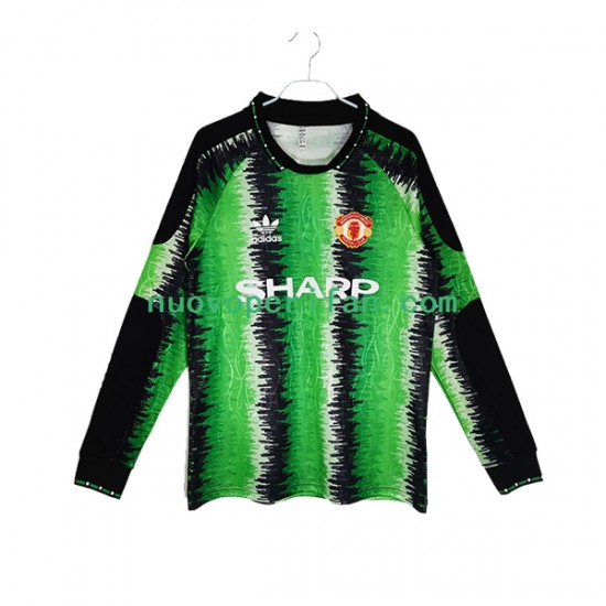 Maglie da Calcio Manchester United Portiere Retro Uomo Prima Tenuta 1990-1991 Maniche Lunghe