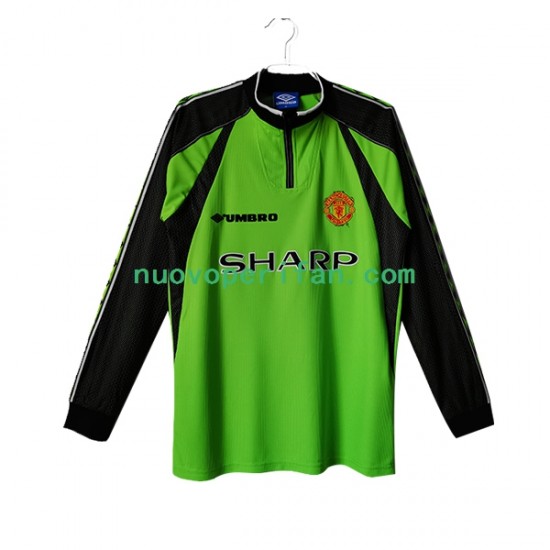 Maglie da Calcio Manchester United Portiere Retro Uomo Prima Tenuta 1998-1999 Maniche Lunghe