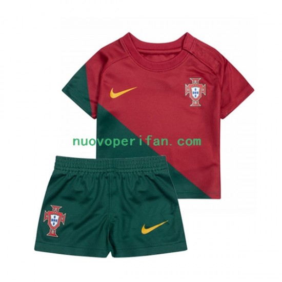Maglie da Calcio Portogallo Bambino Prima Tenuta Mondiali 2022 Maniche Corte