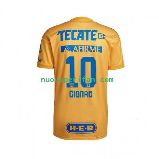 Maglie da Calcio Tigres UANL André-Pierre Gignac 10 Uomo Prima Tenuta 2022-2023 Maniche Corte