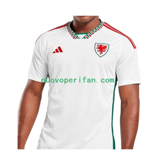 Maglie da Calcio Galles Uomo Trasferta Tenuta Mondiali 2022 Maniche Corte