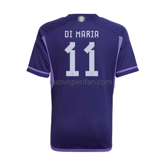Maglie da Calcio Argentina Di Maria 11 Uomo Trasferta Tenuta Mondiali 2022 Maniche Corte