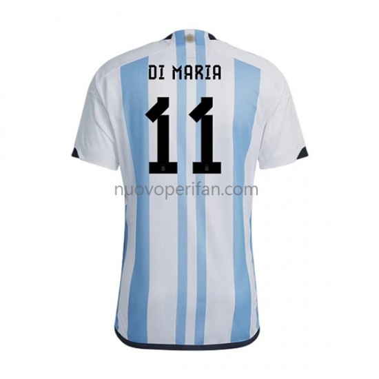 Maglie da Calcio Argentina Di Maria 11 Uomo Prima Tenuta Mondiali 2022 Maniche Corte