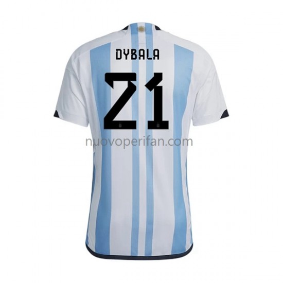 Maglie da Calcio Argentina Dybala 21 Uomo Prima Tenuta Mondiali 2022 Maniche Corte