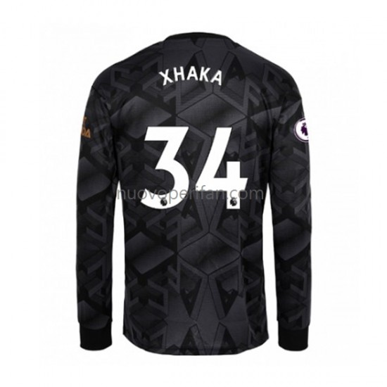 Maglie da Calcio Arsenal Granit Xhaka 34 Uomo Trasferta Tenuta 2022-2023 Maniche Lunghe
