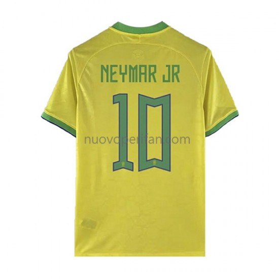 Maglie da Calcio Brasile Neymar JR 10 Uomo Prima Tenuta Mondiali 2022 Maniche Corte