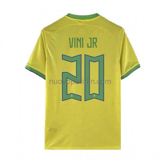 Maglie da Calcio Brasile Vinicius Junior 20 Uomo Prima Tenuta Mondiali 2022 Maniche Corte