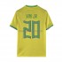 Maglie da Calcio Brasile Vinicius Junior 20 Uomo Prima Tenuta Mondiali 2022 Maniche Corte