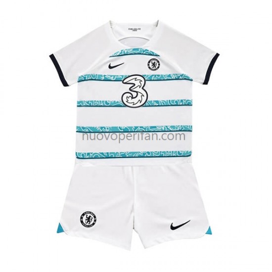 Maglie da Calcio Chelsea Bambino Trasferta Tenuta 2022-2023 Maniche Corte