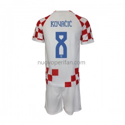 Maglie da Calcio Croazia Kovacic 8 Bambino Prima Tenuta Mondiali 2022 Maniche Corte