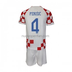 Maglie da Calcio Croazia Perisic 4 Bambino Prima Tenuta Mondiali 2022 Maniche Corte