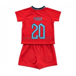 Maglie da Calcio Inghilterra Foden 20 Bambino Trasferta Tenuta Mondiali 2022 Maniche Corte