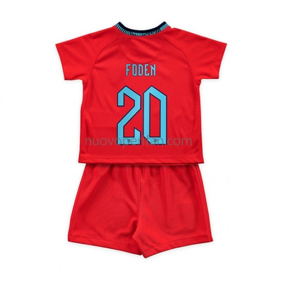 Maglie da Calcio Inghilterra Foden 20 Bambino Trasferta Tenuta Mondiali 2022 Maniche Corte