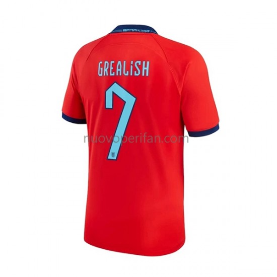 Maglie da Calcio Inghilterra Grealish 7 Uomo Trasferta Tenuta Mondiali 2022 Maniche Corte