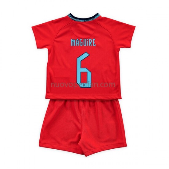Maglie da Calcio Inghilterra Maguire 6 Bambino Trasferta Tenuta Mondiali 2022 Maniche Corte