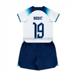 Maglie da Calcio Inghilterra Mount 19 Bambino Prima Tenuta Mondiali 2022 Maniche Corte