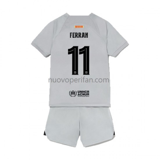 Maglie da Calcio FC Barcelona Ferran Torres 11 Bambino Alternativa Tenuta 2022-2023 Maniche Corte
