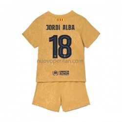 Maglie da Calcio FC Barcelona Jordi Alba 18 Bambino Trasferta Tenuta 2022-2023 Maniche Corte