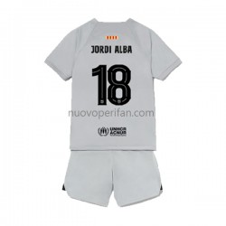 Maglie da Calcio FC Barcelona Jordi Alba 18 Bambino Alternativa Tenuta 2022-2023 Maniche Corte
