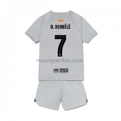 Maglie da Calcio FC Barcelona Ousmane Dembele 7 Bambino Alternativa Tenuta 2022-2023 Maniche Corte