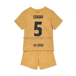 Maglie da Calcio FC Barcelona Sergio Busquets 5 Bambino Trasferta Tenuta 2022-2023 Maniche Corte