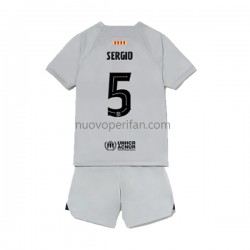 Maglie da Calcio FC Barcelona Sergio Busquets 5 Bambino Alternativa Tenuta 2022-2023 Maniche Corte
