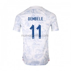 Maglie da Calcio Francia Dembele 11 Uomo Trasferta Tenuta Mondiali 2022 Maniche Corte