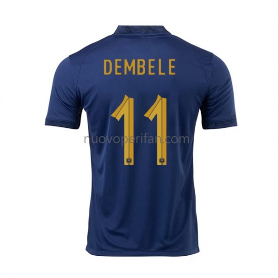 Maglie da Calcio Francia Dembele 11 Uomo Prima Tenuta Mondiali 2022 Maniche Corte