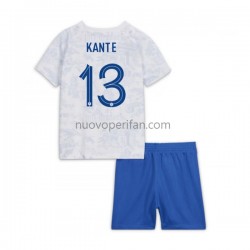 Maglie da Calcio Francia Kante 13 Bambino Trasferta Tenuta Mondiali 2022 Maniche Corte