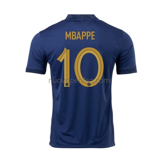 Maglie da Calcio Francia Mbappé 10 Uomo Prima Tenuta Mondiali 2022 Maniche Corte