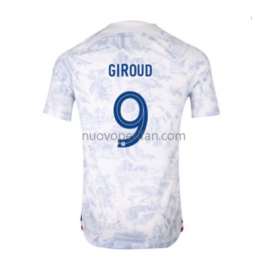 Maglie da Calcio Francia Olivier Giroud 9 Uomo Trasferta Tenuta Mondiali 2022 Maniche Corte